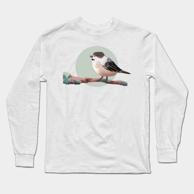 Willow Tit Long Sleeve T-Shirt by scribblekisses